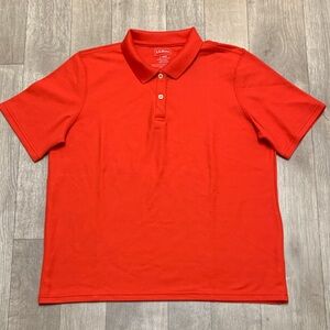 Womens L.L Bean Polo Cotton‎ Orange Short Sleeve Shirt